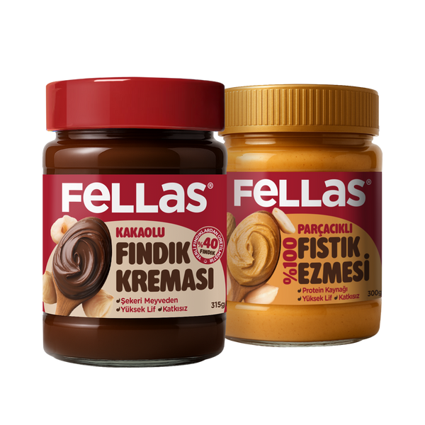Fellas fındık kreması ve fıstık ezmesi